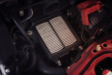 Air filter change maintenance, Dirty air filter makes the air flowing through the intake manifold...
