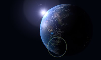 Realistic model of the world background, 3d rendering