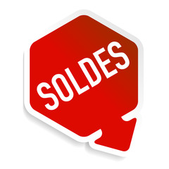 Étiquette soldes rouge
