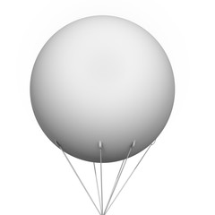 Obraz na płótnie Canvas Blank white promotional outdoor advertising sky giant inflatable PVC helium balloon flying in sky for mock up and template design. 3d render illustration.