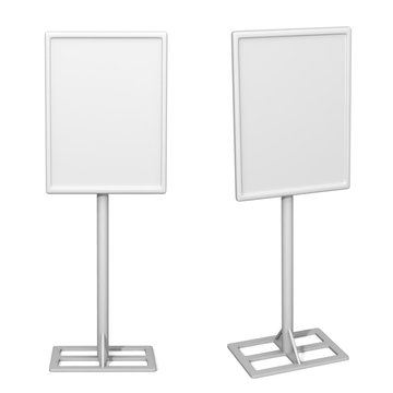 White Display Advertising Stand. 3d rendering