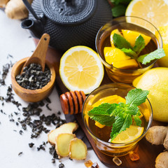 Japanese chinese tea teapot lemon ginger mint