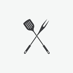 Spatula & Barbecue Fork Vector Icon