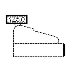 cash register icon in black dotted silhouette
