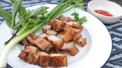grilled pork with dip