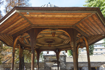 Day view of the famous fountain of Sarajevo main mosque