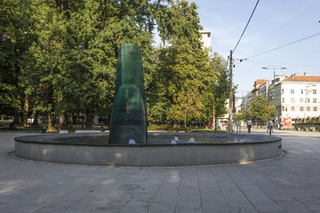 Sarajevo Memorial for Children Killed during Siege, fountain and glass sculpture