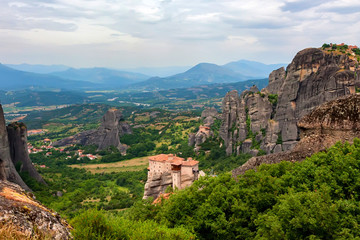Fototapeta na wymiar Scenic view of Thessaly valley in Meteora, Greece