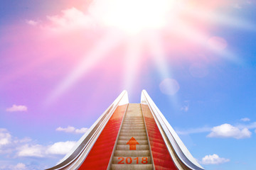 escalator bright sun light 2018