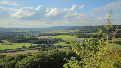 Fototapeta na wymiar View from castle Wolfstein near Neumarkt in der Oberpfalz