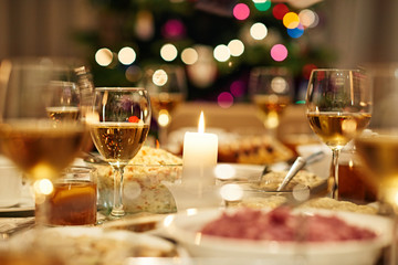 Christmas dinner beautifully served