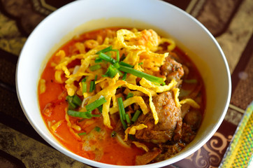 Northern Style Curried Noodle Soup with Chicken