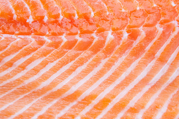 fresh red salmon fillet Closeup background