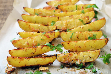 Roasted potato wedges