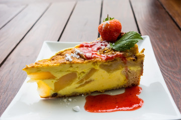 one slice of pie dessert ready to eat