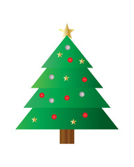 Christmas tree flat icon vector 