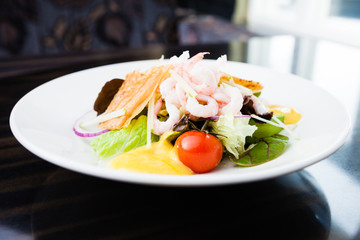 Shrimp salad with sauce