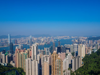 Fototapeta na wymiar A view of Hong Kong from Victoria Peak.