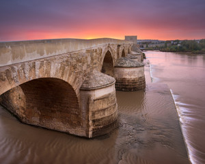 Roman Bridge at Sunrise, Cordoba, Andalusia, Spain