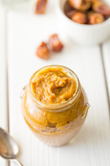 Homemade Healthy Raw Paleo Vegan Date Caramel Sauce, Vertical View