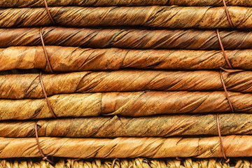 Detailed closeup of wicker texture pattern