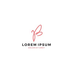 B letter butterfly logo vector