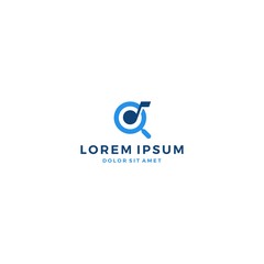 music search note magnifying glass find logo