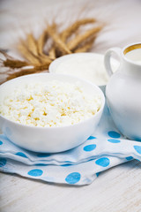 Cottage cheese, sour cream and milk