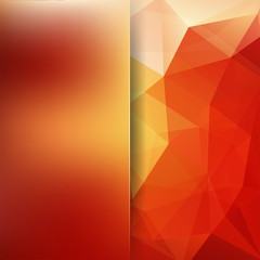 Background made of red, orange triangles. Square composition with geometric shapes and blur element. Eps 10