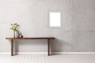 modern wall concept grey background stand and frame