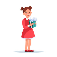 happy child receives a present