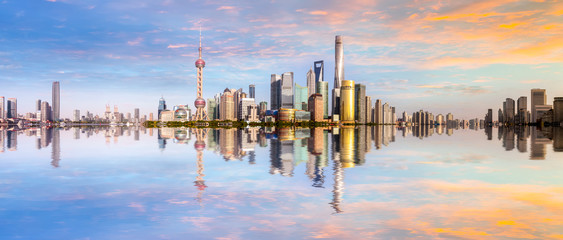 Panoramablick auf Shanghai Lujiazui