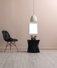 modern decorative home light wall project black stand and modern chair