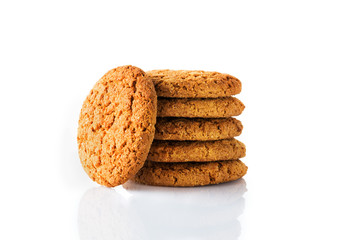 oatmeal cookies isolated on white background