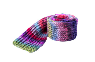 Multi-colored winter scarf.