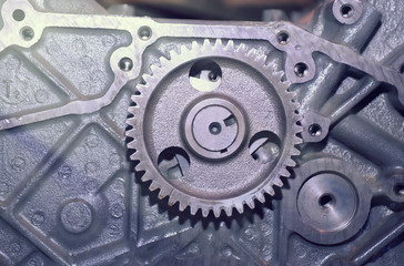 Part of a car engine.close up