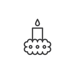 Obraz premium Christmas candle line icon, outline vector sign, linear style pictogram isolated on white. Symbol, logo illustration. Editable stroke