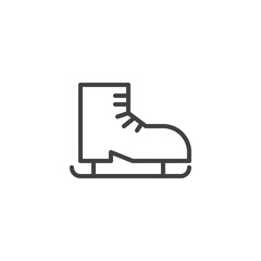 Ice skating shoes line icon, outline vector sign, linear style pictogram isolated on white. Symbol, logo illustration. Editable stroke