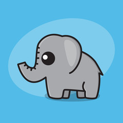 Elephant cartoon flat card