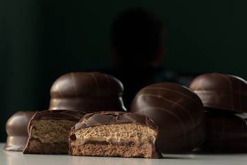 Cake on a wooden background