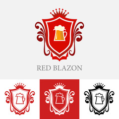 Heraldic Blazon with Mug of Beer