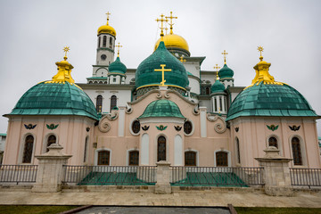 NEW JERUSALEM, ISTRA, RUSSIA - NOVEMBER 11, 2017: Architecture of the Resurrection Male Monastery
