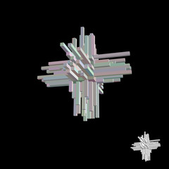 Abstract 3d construction. Isolated on black background. Vector illustration.