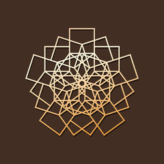 Abstract geometric ornament. Template for laser cutting. Vector illustration.
