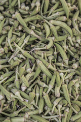 fresh raw okras as a background