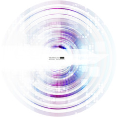 Obraz premium Abstract technology background with various technological elements. Vector illustration.