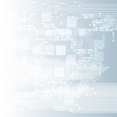 Abstract technology background with various technological elements. Vector illustration.
