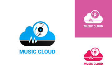 Music Cloud Logo Template Design