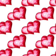 Seamless pattern with red heart