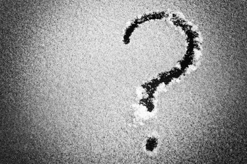 question mark in the snow